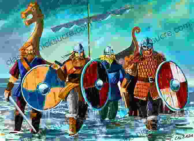 A Group Of Vikings Landing On A Foreign Shore, Carrying Their Distinctive Longboats And Weapons. The Viking World (Routledge Worlds)