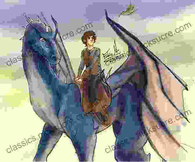 Eragon And Saphira, The Dragon Rider And His Loyal Dragon, Standing Amidst A Field Of Wildflowers Eldest: II (The Inheritance Cycle 2)
